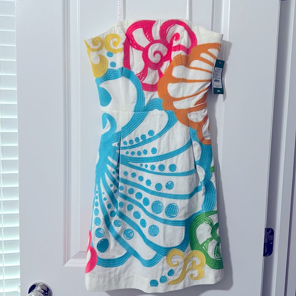 Lilly Pulitzer NWT Strapless Embroidered Blossom Dress sz 2 - beautiful! 💕